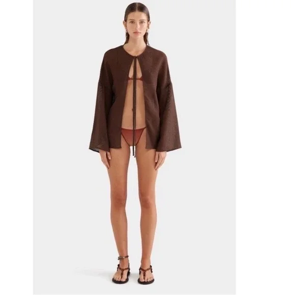 VENROY Tie Cover Up Cardigan Vacation Size XS - Picture 1 of 9